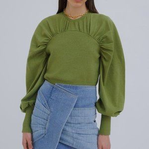 CMEO COLLECTIVE PROPORTION KNIT JUMPER OLIVE